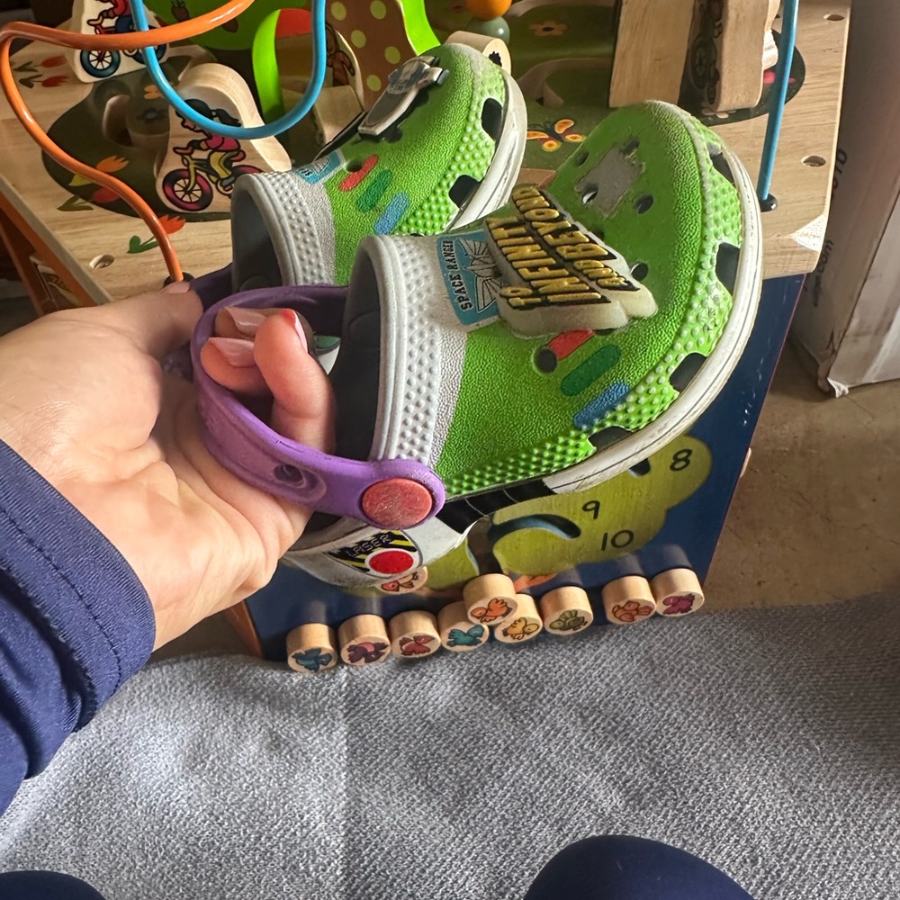CROCS Kids Green and Purple Sandals